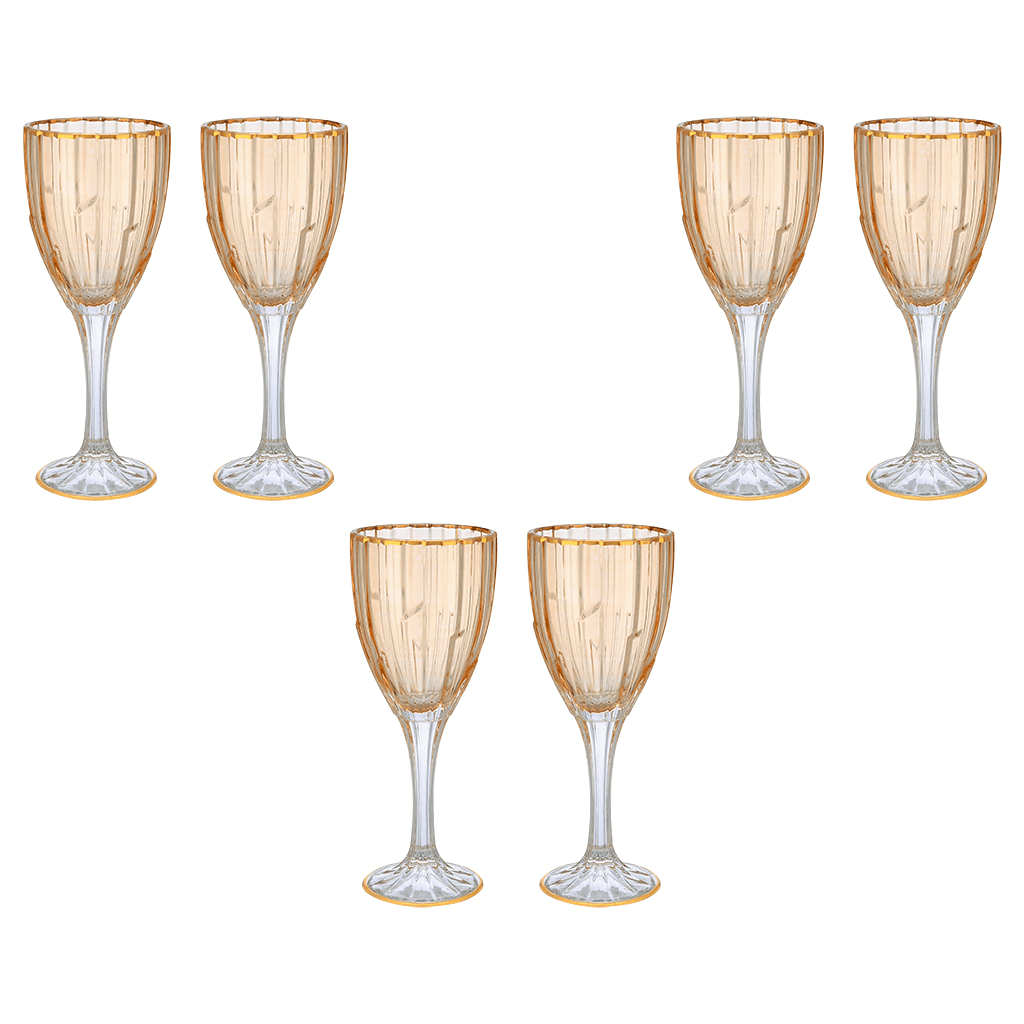 Goblet Glass Set 6 Pieces - Honey & Gold - 250ml - 2700010962