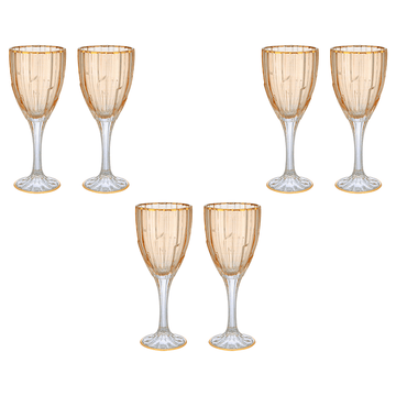 Goblet Glass Set 6 Pieces - Honey & Gold - 250ml - 2700010962