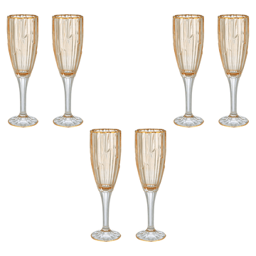 Flute Glass Set 6 Pieces - Honey & Gold - 120ml - 2700010964