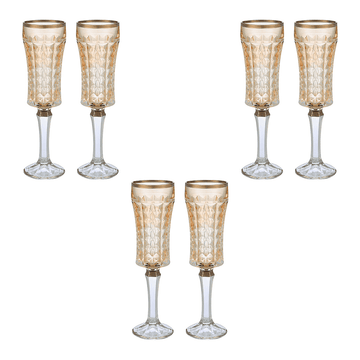 Flute Glass Set 6 Pieces - Honey & Silver - 120ml - 2700010967