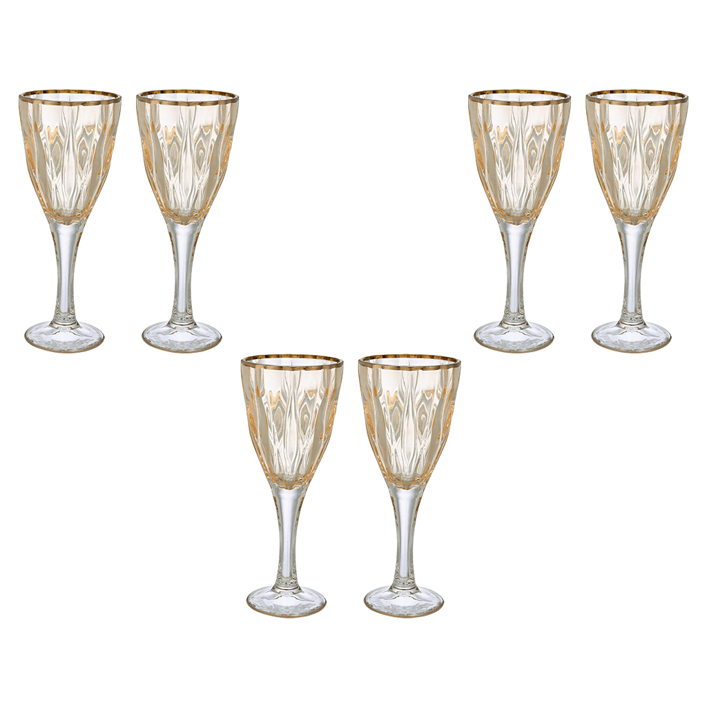 Goblet Glass Set 6 Pieces - Honey & Silver - 250ml - 2700010969