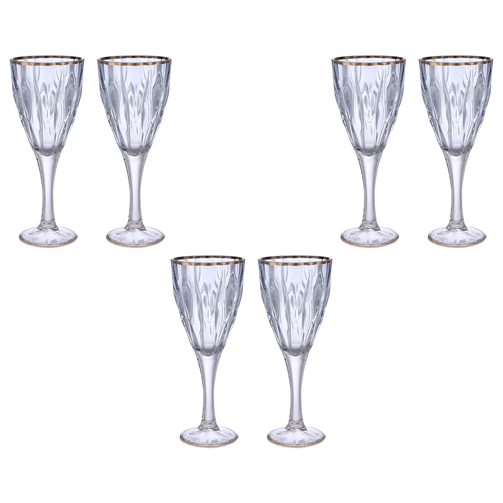 Goblet Glass Set 6 Pieces - Blue & Silver - 250ml - 2700010970