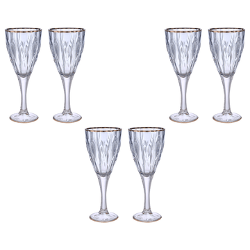 Goblet Glass Set 6 Pieces - Blue & Silver - 250ml - 2700010970