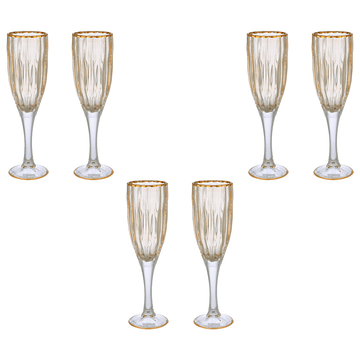 Flute Glass Set 6 Pieces - Honey & Gold - 120ml - 2700010973