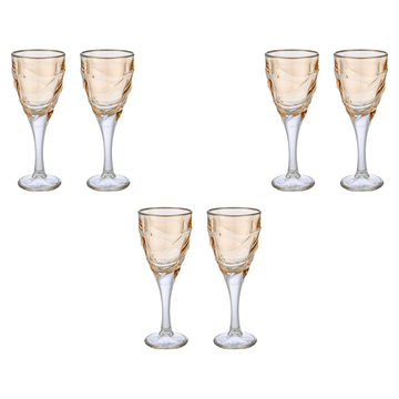 Goblet Glass Set 6 Pieces - Honey & Silver - 250ml - 2700010975