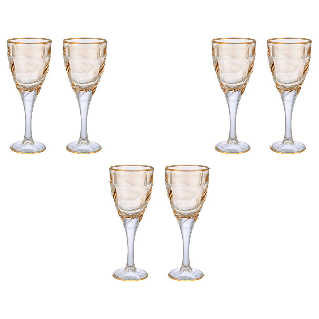 Goblet Glass Set 6 Pieces - Honey & Gold - 250ml - 2700010976