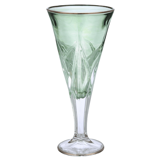 Goblet Glass Set 6 Pieces - Green & Silver - 250ml - 2700010998