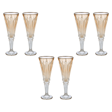 Flute Glass Set 6 Pieces - Honey & Silver - 120ml - 2700011002