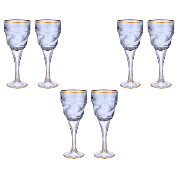 Goblet Glass Set 6 Pieces - Blue & Gold - 250ml - 2700011011