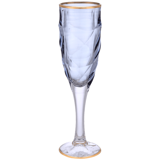 Flute Glass Set 6 Pieces - Blue & Gold - 120ml - 2700011013