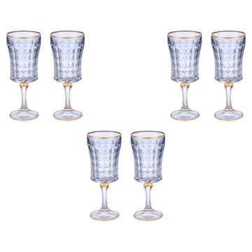 Goblet Glass Set 6 Pieces - Blue & Gold - 250ml - 2700011017