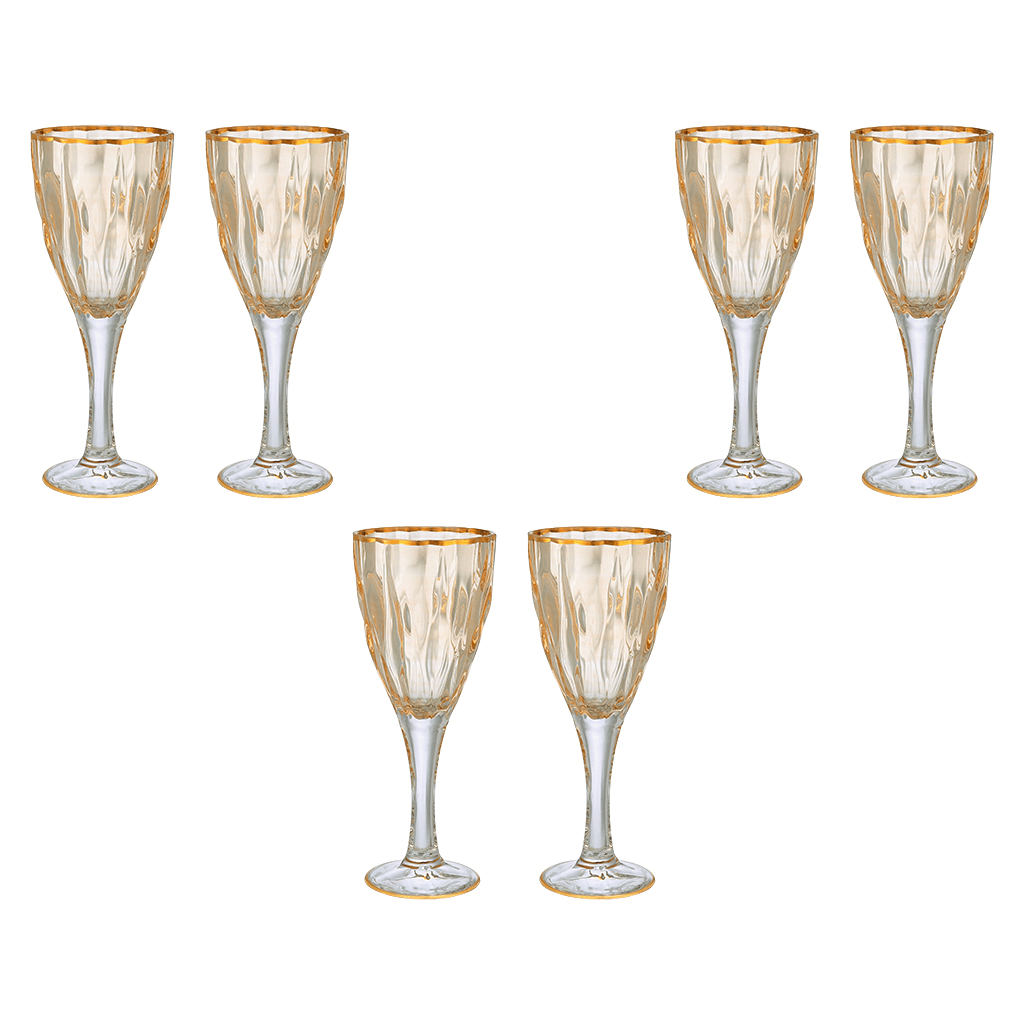 Goblet Glass Set 6 Pieces - Honey & Gold - 250ml - 2700011019
