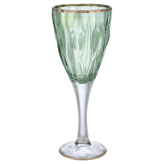 Goblet Glass Set 6 Pieces - Green & Silver - 250ml - 2700011022