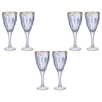 Goblet Glass Set 6 Pieces - Blue & Gold - 250ml - 2700011037