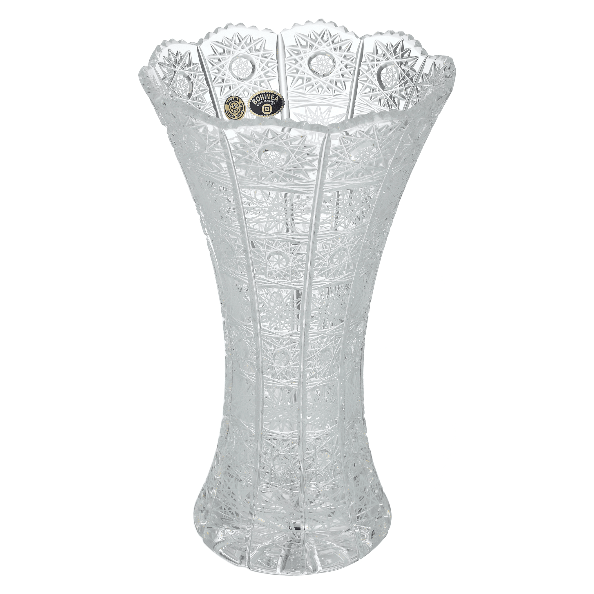 Bohemia Crystal -   Cylindrical Crystal Vase - 25.5cm