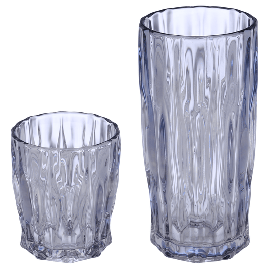 Highball & Tumbler Glass Set 12 Pieces - Blue - Glass - 250&220ml