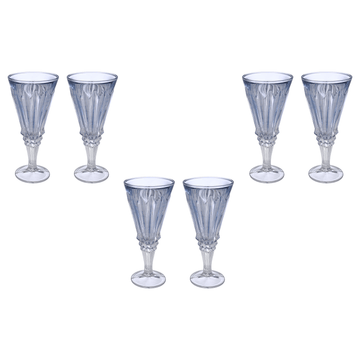 Goblet Glass Set 6 Pieces - Blue  - 250ml - Glass