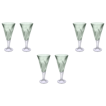 Goblet Glass Set 6 Pieces - Green - 250ml - Glass