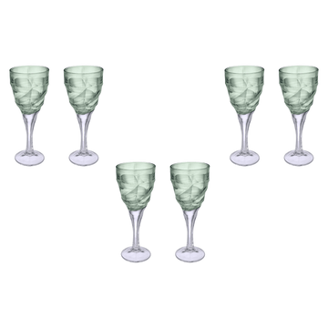 Goblet Glass Set 6 Pieces - Green - 120ml - Glass