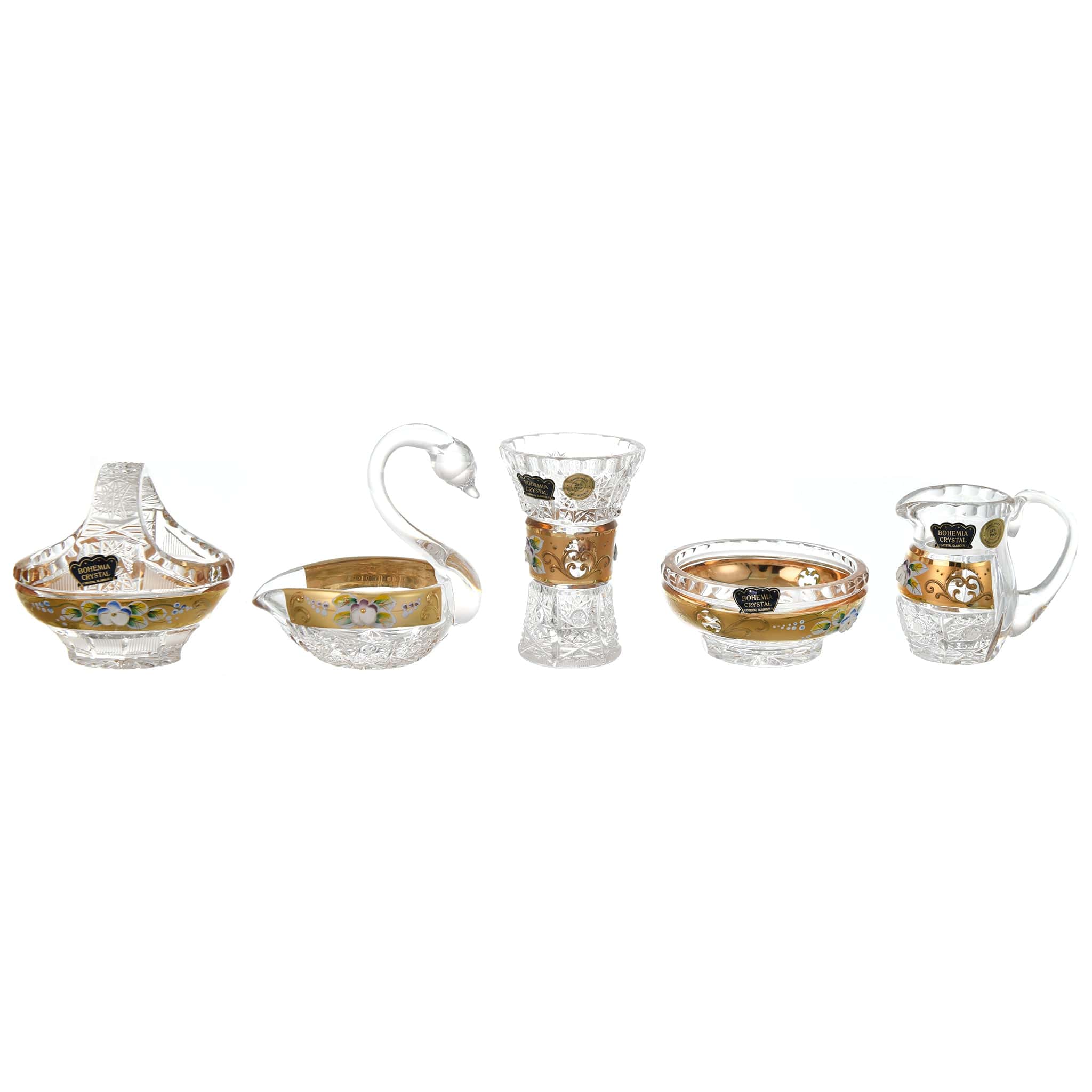 Bohemia Crystal - Mini Crystal Accessories 5 Pieces - Gold - 270004345