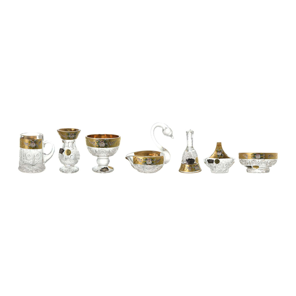 Bohemia Crystal - Mini Crystal Accessories 7 Pieces - Gold - 270004346