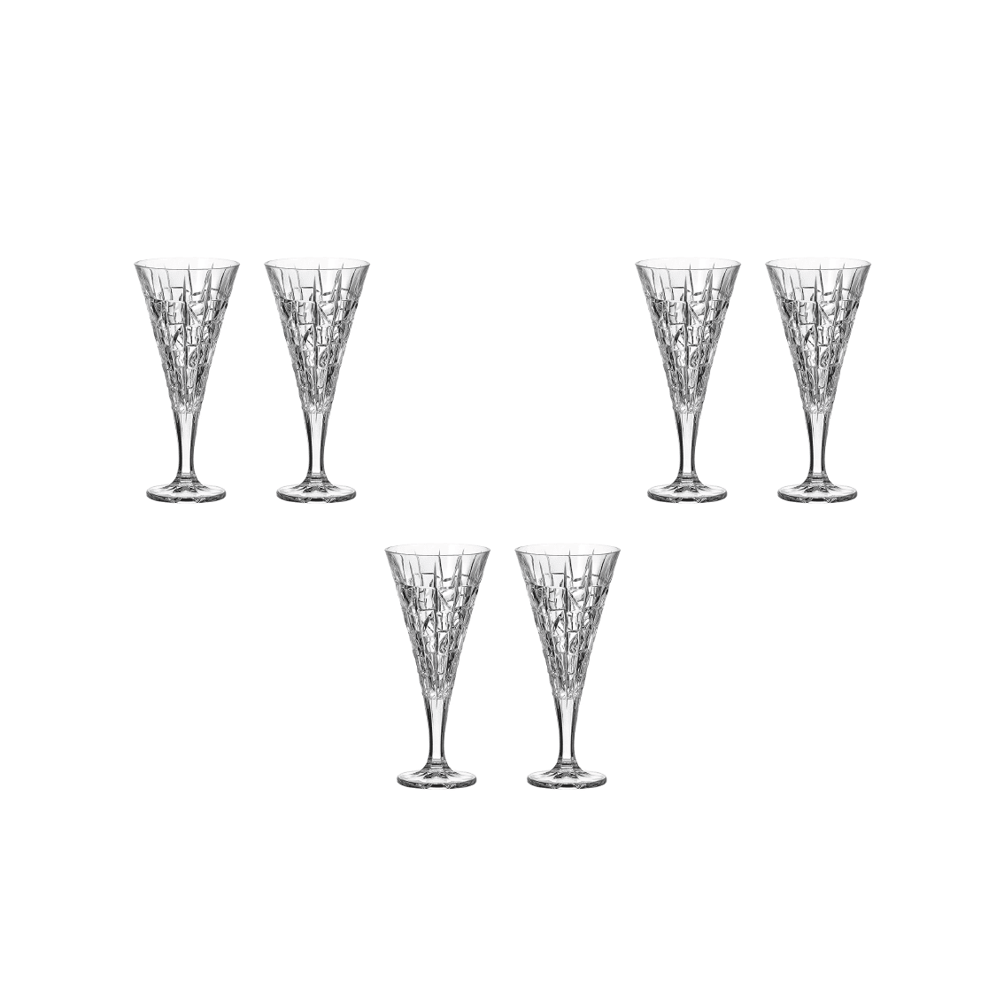Bohemia Crystal - Flute Glass Set 6 Pieces - 240ml - 270005026