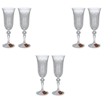 Bohemia Crystal - Flute Glass Set 6 Pieces - 150ml - 270005040