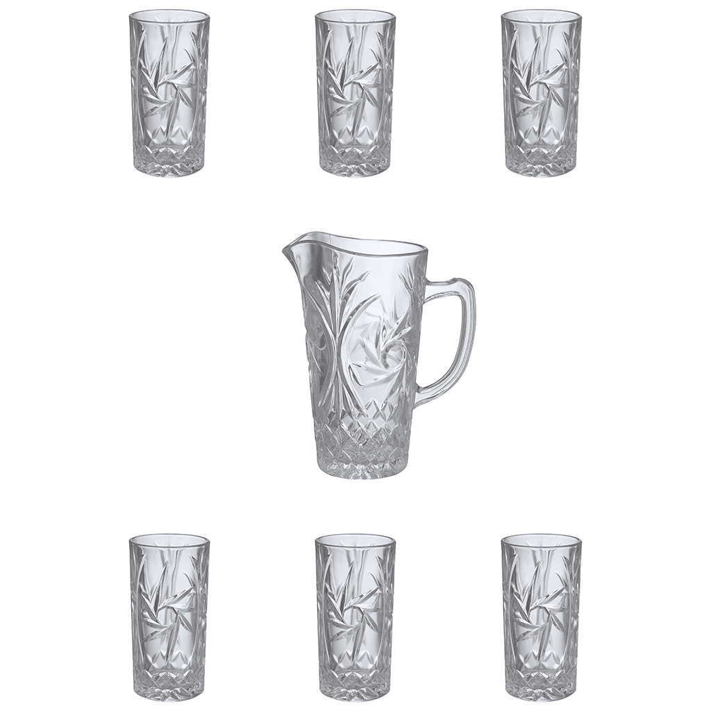 Drink Set 7 Pieces - Decorated Glass - 270005604