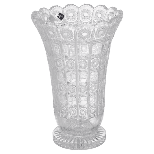 Decorated Glass Vase with Base - Glass - 29x19cm - 270005617
