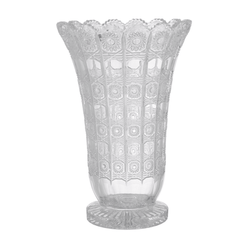 Decorated Glass Vase with Base - Glass - 29x19cm - 270005617