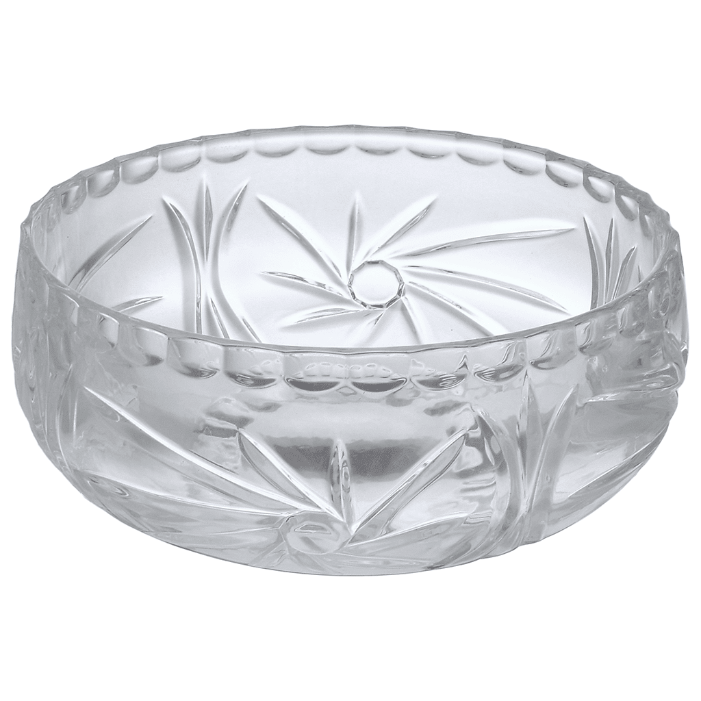Round Decorated Glass Plate - 22cm - Glass - 270006653