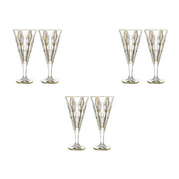 Bohemia Crystal - Goblet Glass Set 6 Pieces - 240ml - Gold - 270006623