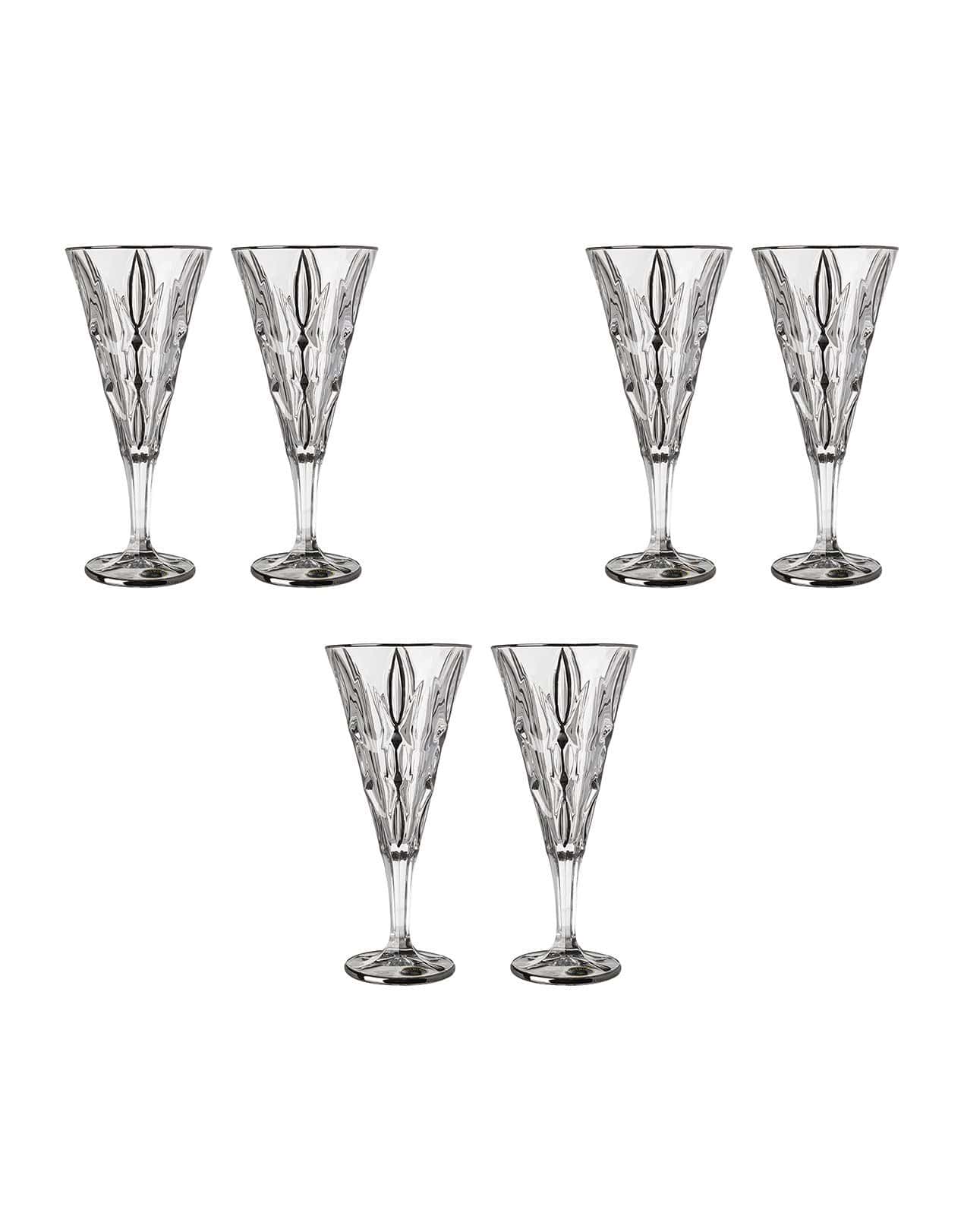 Bohemia Crystal - Goblet Glass Set 6 Pieces - Silver - 240ml - 270006624