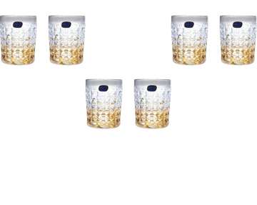 بوهيميا كريستال - طقم أكواب زجاج ألماس 6 قطع - رمادي وذهبي - 230 مل - 270006681