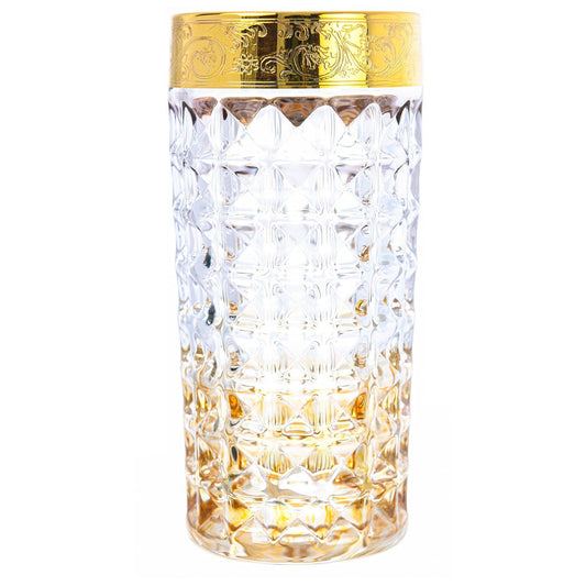 بوهيميا كريستال - طقم زجاج هاي بول 6 قطع - رمادي ، أصفر وذهبي - 260 مل - 270006780