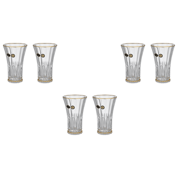Bohemia Crystal - Highball Glass Set 6 Pieces with Gold Rim - 280ml - 270006819