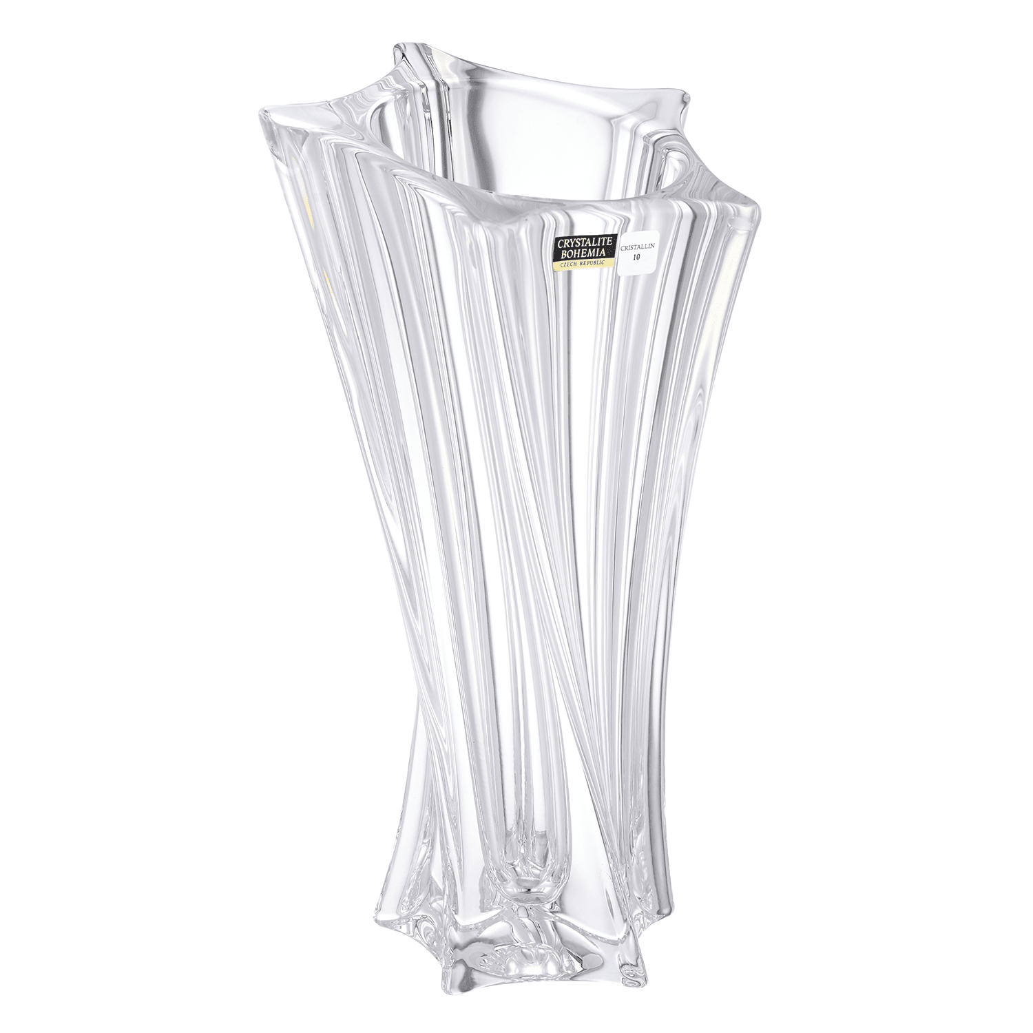 Bohemia Crystal - Five Slides Crystal Vase - 28cm