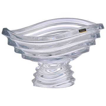 Bohemia Crystal - Oval Wavy Crystal Plate with Base - 30cm - 270006854