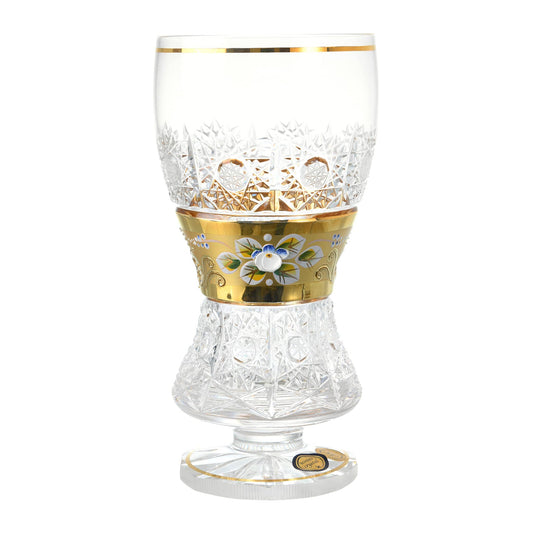 Bohemia Cystal - Glass Set - 6 Pieces - Flower & Gold - 300ml - 270009035