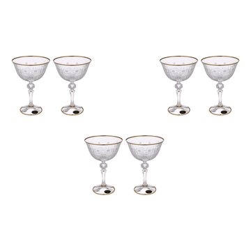 Bohemia Crystal - Jelly Glass Set 6 Pieces - Gold - 180ml