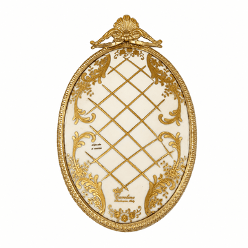 Caroline - Imperial Oval Wall Plate Medium - 21x13cm - Beige & Gold