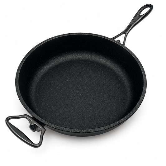 Anna Cavalli - Black Deep Pan with 2 Carbon Handles - 28cm -  Die Cast Aluminum