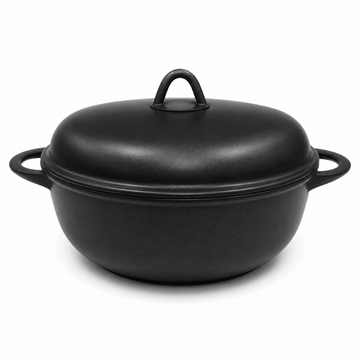 Anna Cavalli - Black Casserole with Black Pyrex Lid - 28cm - Die Cast Aluminum