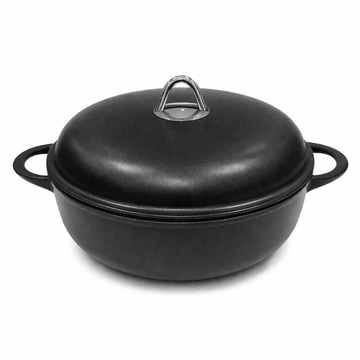 Anna Cavalli - Black Casserole with Black Pyrex Lid - 28cm - Die Cast Aluminum