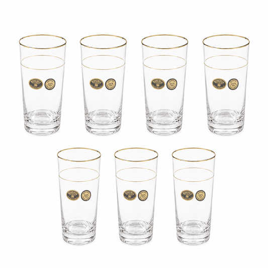 Bohemia Crystal - Highball Glass Set 6 Pcs - Gold Rim - 300ml