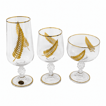 Bohemia Crystal - Carolina Glass Set 18 Pcs - Gold