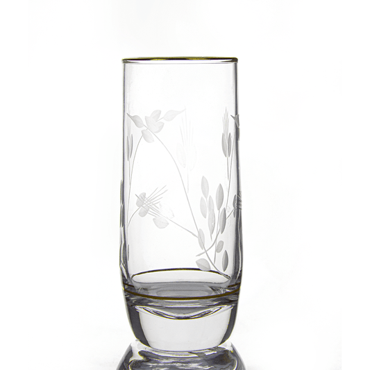 Pashabache - Highball & Tumbler Glass Set 12 Pcs Gold - 305ml & 250ml