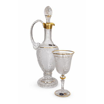 Bohemia Crystal - Drink Set 7 Pcs - Gold Rim - 1L&240ml