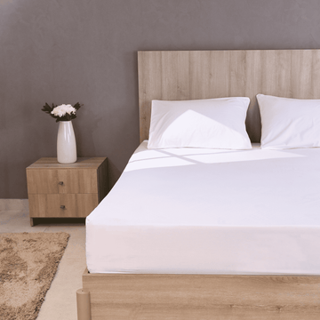 Senzo - White Fitted Bed Sheet Set 3 Pieces - 250 TC