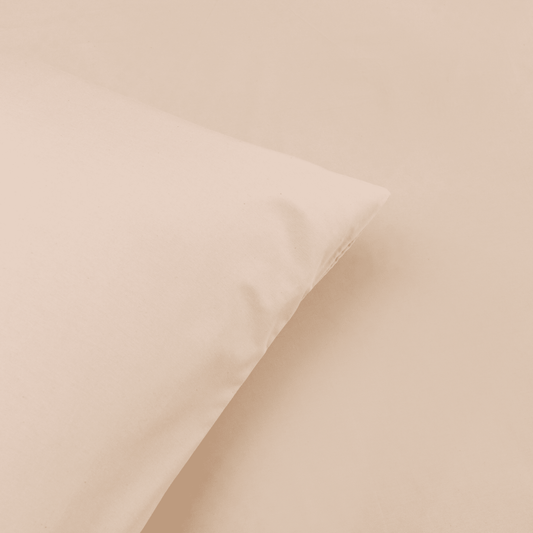 Senzo - Light Beige Plain Fitted Bed Sheet Set 3 Pieces - 250 TC